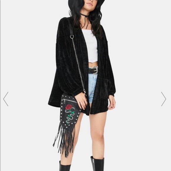 Dollskill Black Oversized Cardigan - Picture 1 of 3